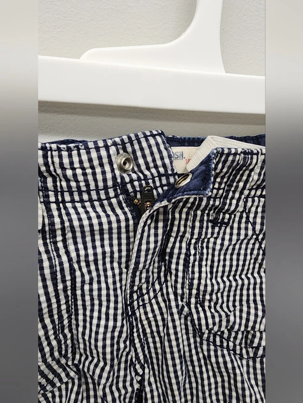OshKosh B’gosh Girls Navy Gingham Ruffle Shorts Size 6